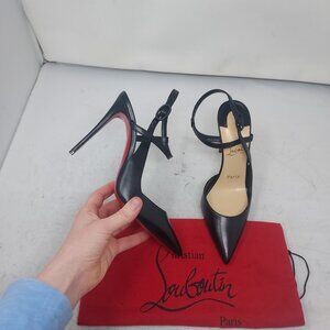 Christian Louboutin Black Jenlove Ankle Strap Pointed Toe Pump